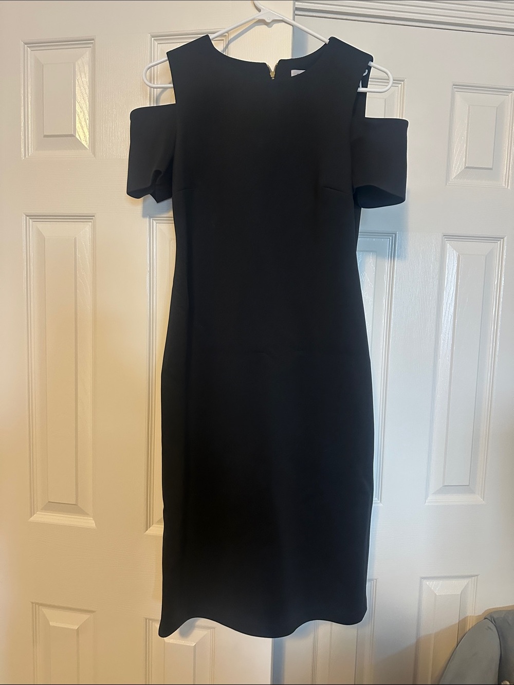 Calvin Klein Black Cold-Shoulder Midi Dress